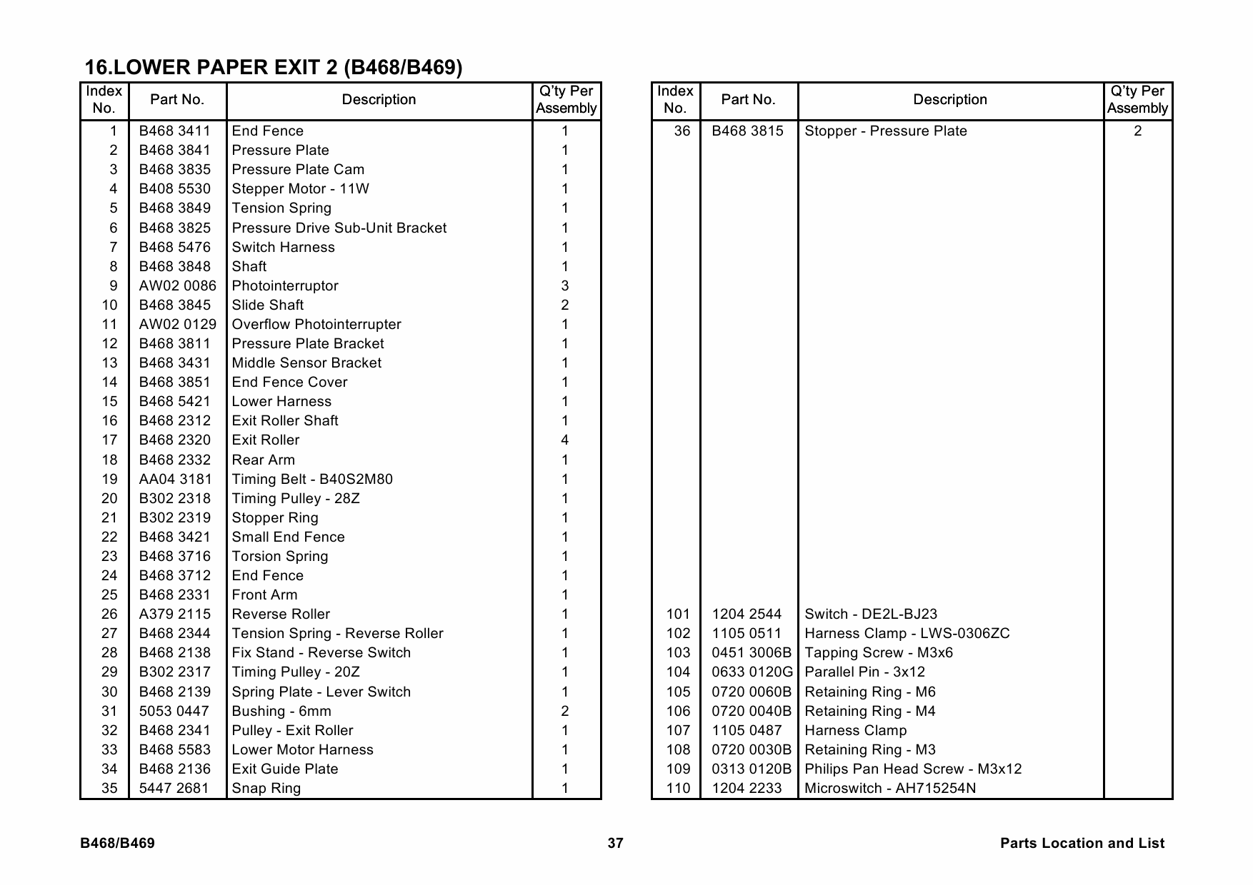 RICOH Options B468 B469 3000-SHEET-FINISHER-SR850-SR860 Parts Catalog PDF download-6